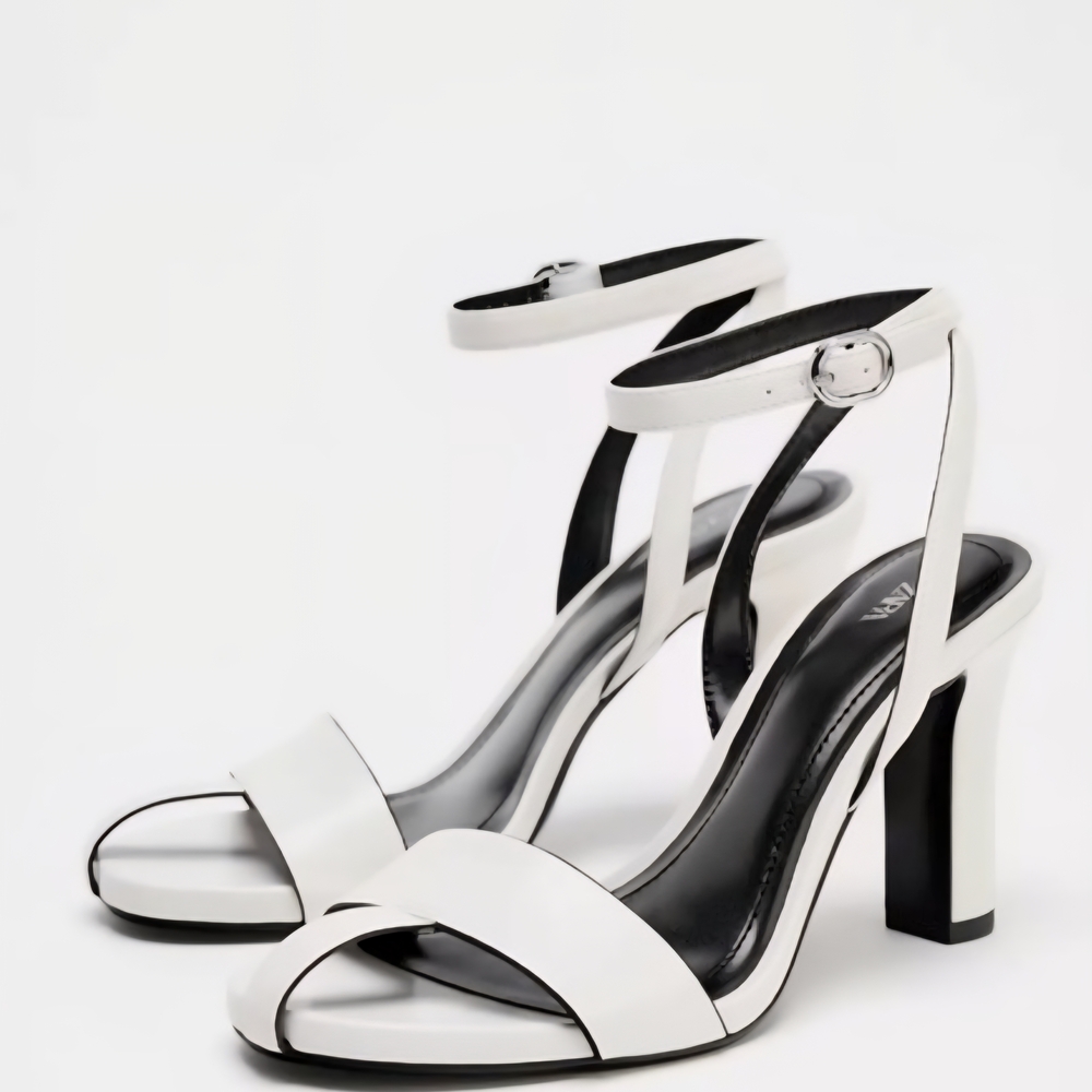 ZARA off white Strappy Heels